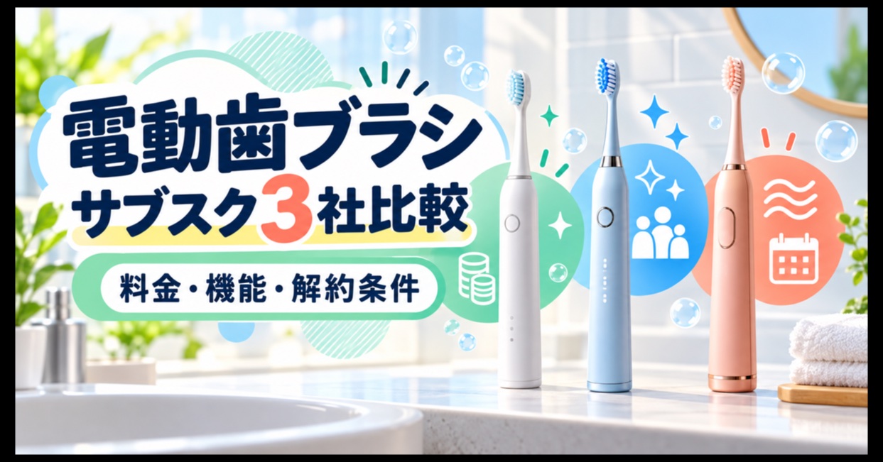電動歯ブラシのサブスク3社を料金・機能・解約条件で比較