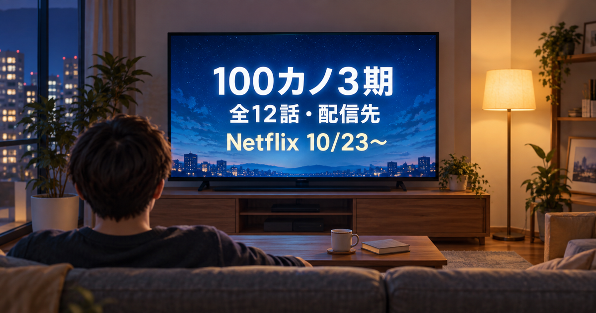 100カノ3期全12話の配信先とNetflix配信日