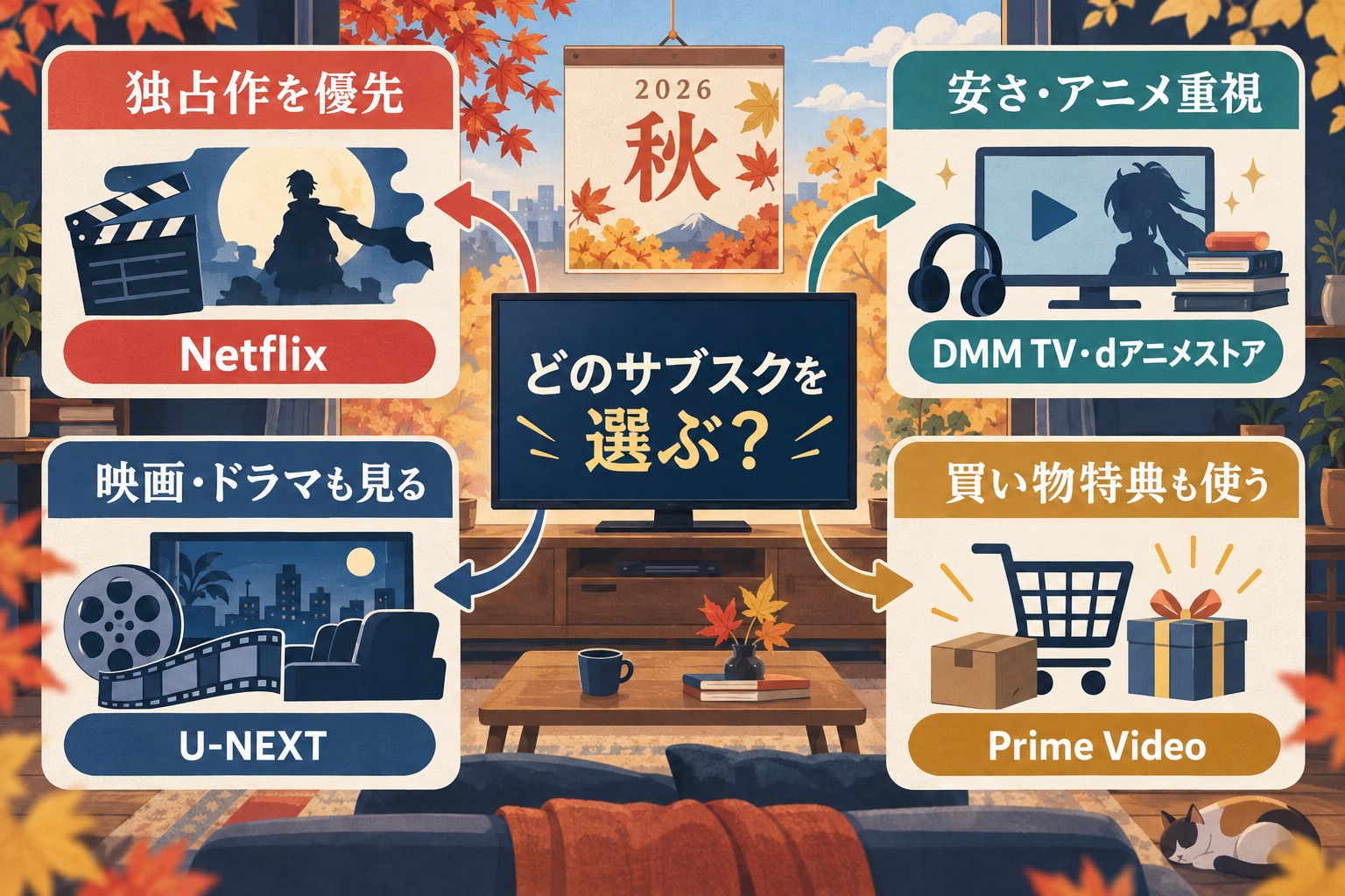 2026年秋アニメを見る動画配信サービスの選び方