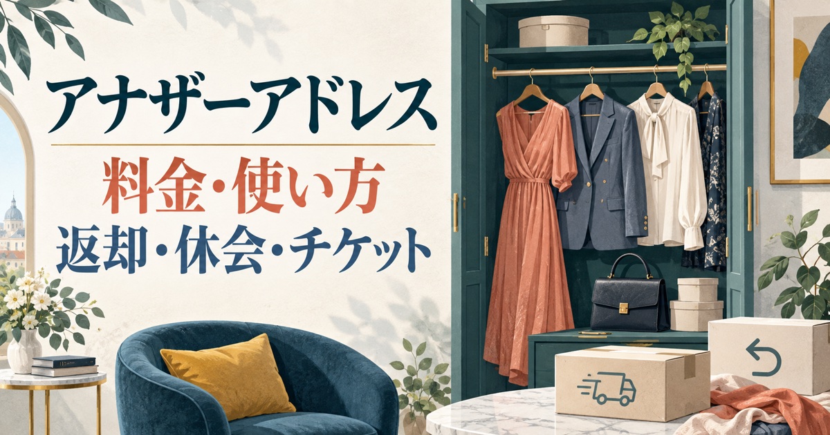 アナザーアドレスの料金・使い方・返却・休会・チケットを解説