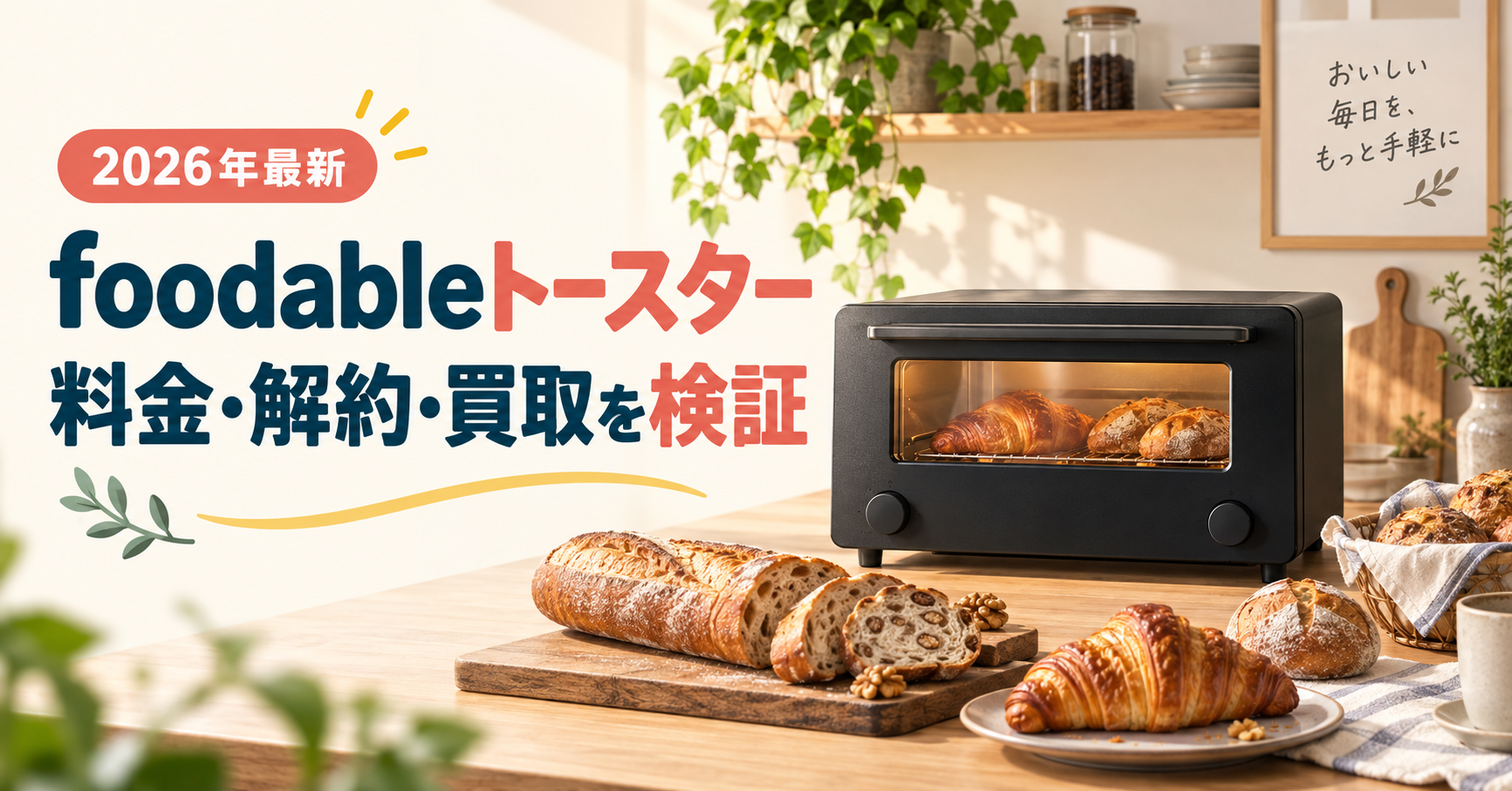 foodableオーブントースターBistroの料金・解約・買取条件を検証する2026年版アイキャッチ