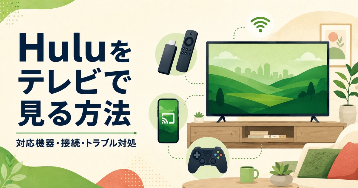 Huluをテレビで見る方法と対応機器・接続・トラブル対処